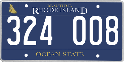 RI license plate 324008