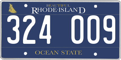 RI license plate 324009