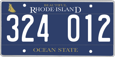 RI license plate 324012