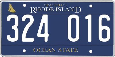 RI license plate 324016