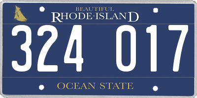 RI license plate 324017