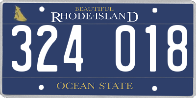 RI license plate 324018