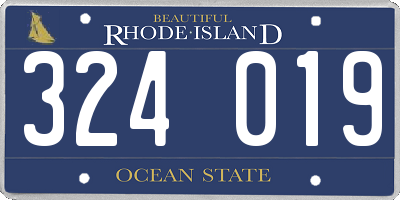 RI license plate 324019