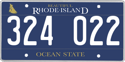 RI license plate 324022