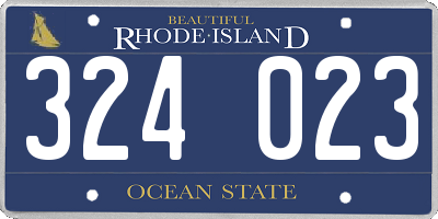RI license plate 324023