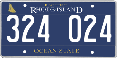 RI license plate 324024