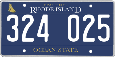 RI license plate 324025