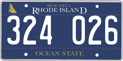 RI license plate 324026