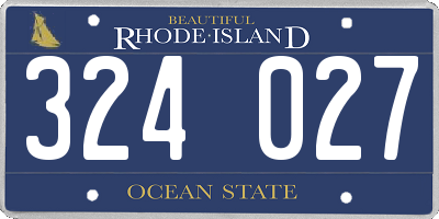 RI license plate 324027
