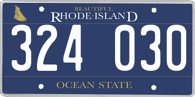 RI license plate 324030
