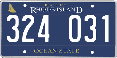 RI license plate 324031
