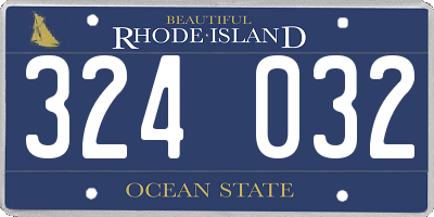 RI license plate 324032