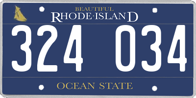 RI license plate 324034