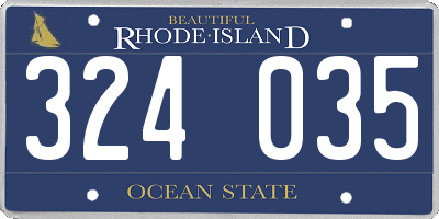 RI license plate 324035