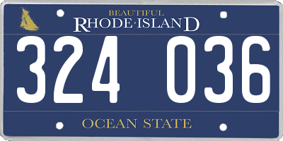 RI license plate 324036