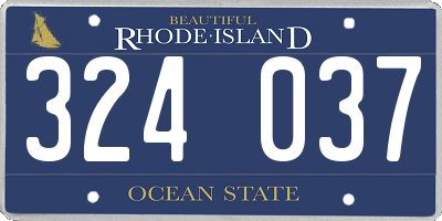 RI license plate 324037