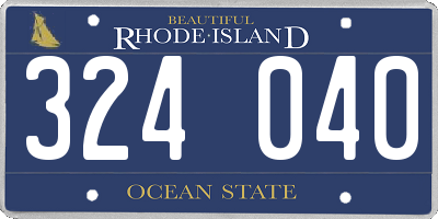 RI license plate 324040