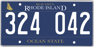RI license plate 324042