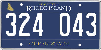 RI license plate 324043