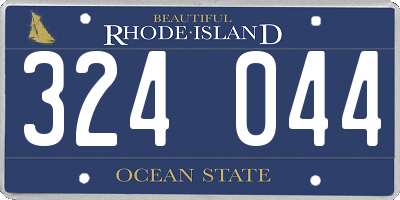 RI license plate 324044