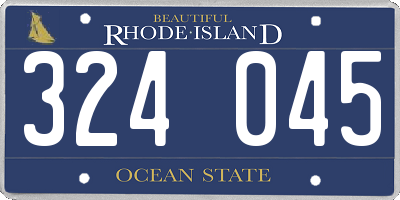 RI license plate 324045