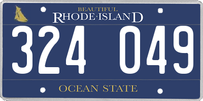 RI license plate 324049
