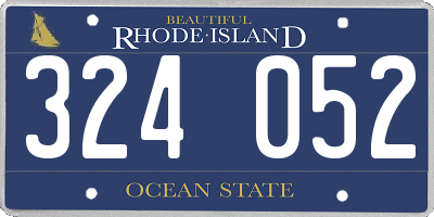 RI license plate 324052