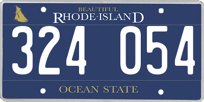RI license plate 324054