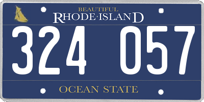 RI license plate 324057