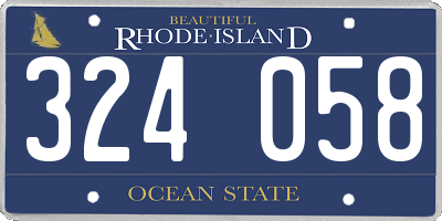 RI license plate 324058
