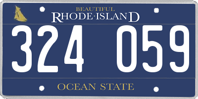 RI license plate 324059