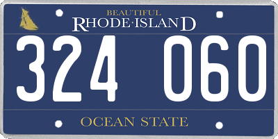 RI license plate 324060
