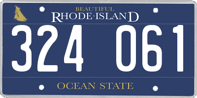 RI license plate 324061