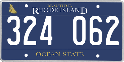 RI license plate 324062