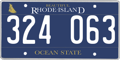 RI license plate 324063