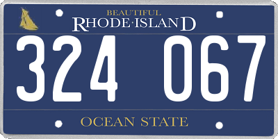 RI license plate 324067