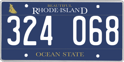 RI license plate 324068
