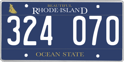 RI license plate 324070