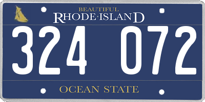 RI license plate 324072