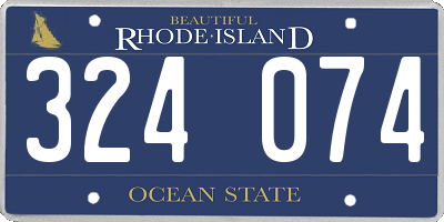 RI license plate 324074
