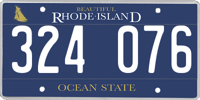 RI license plate 324076