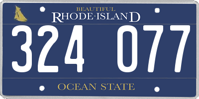 RI license plate 324077
