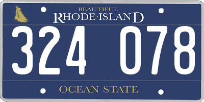 RI license plate 324078