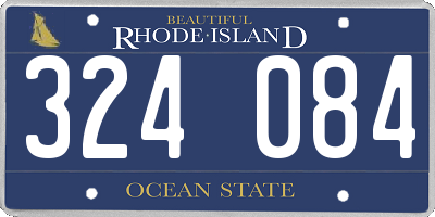 RI license plate 324084