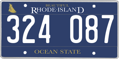 RI license plate 324087
