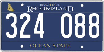 RI license plate 324088