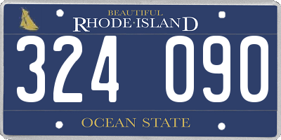RI license plate 324090