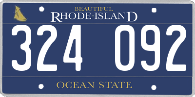 RI license plate 324092