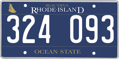 RI license plate 324093