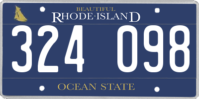 RI license plate 324098
